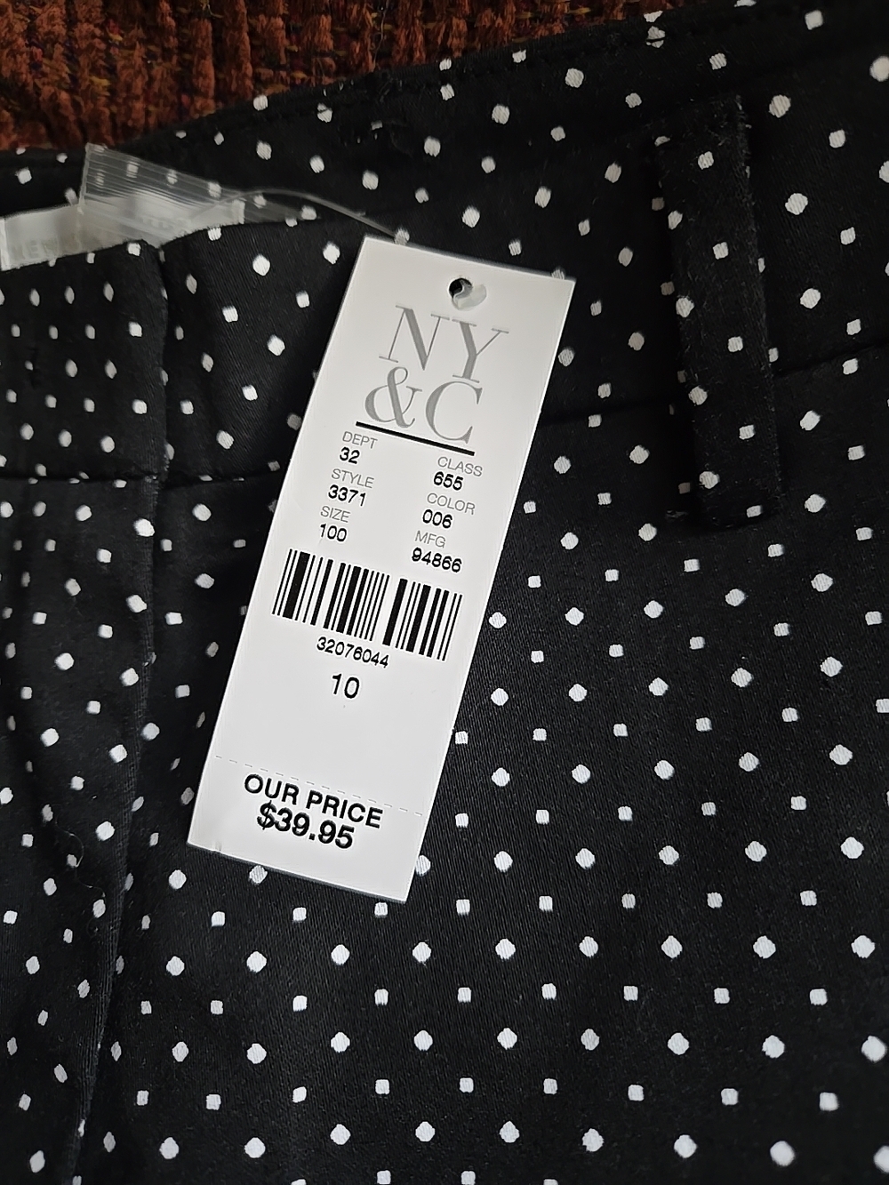 NY&C Black Polka Dot Shorts 10 X12 New Org. 40.00